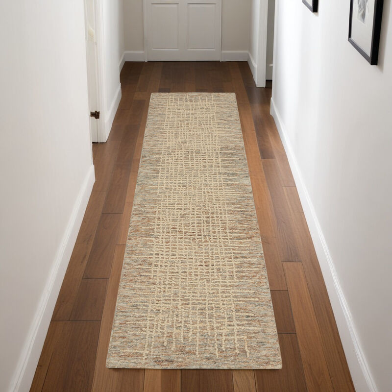 HomeRoots Wool Abstract Runner Rug image number 1