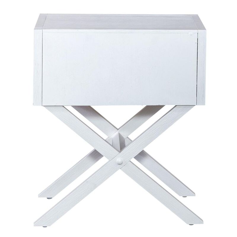 Liberty Furniture East End 1 Drawer Accent Table in Wirebrushed White image number 3