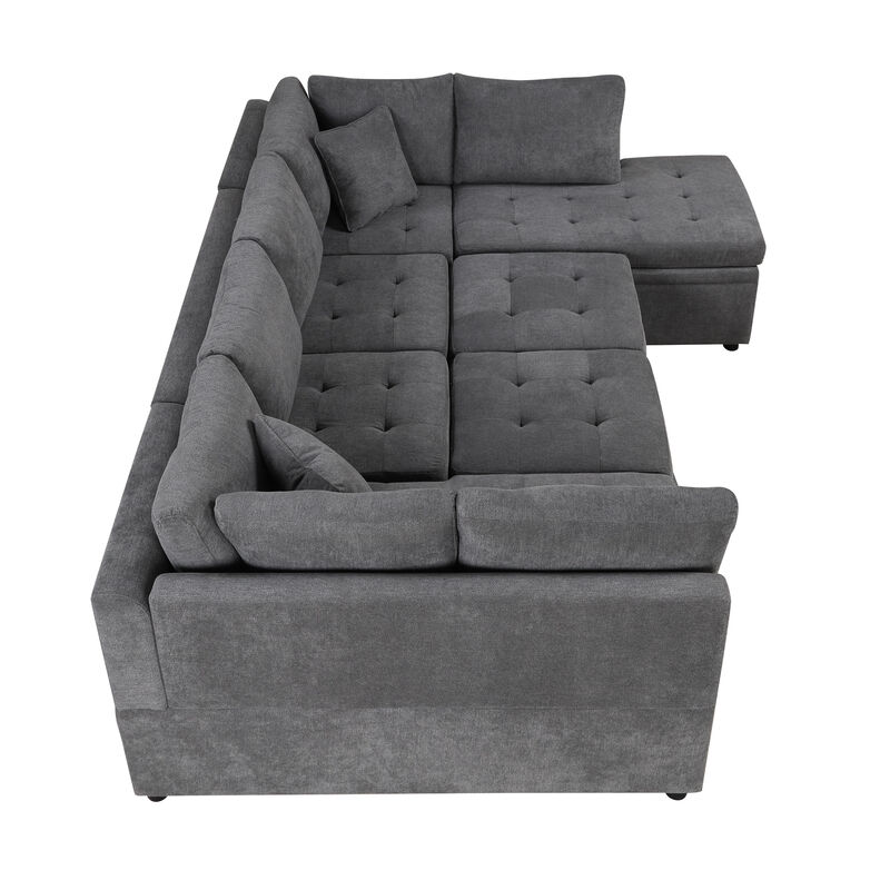 Merax Oversized Chenille Fabric Sectional Sofa