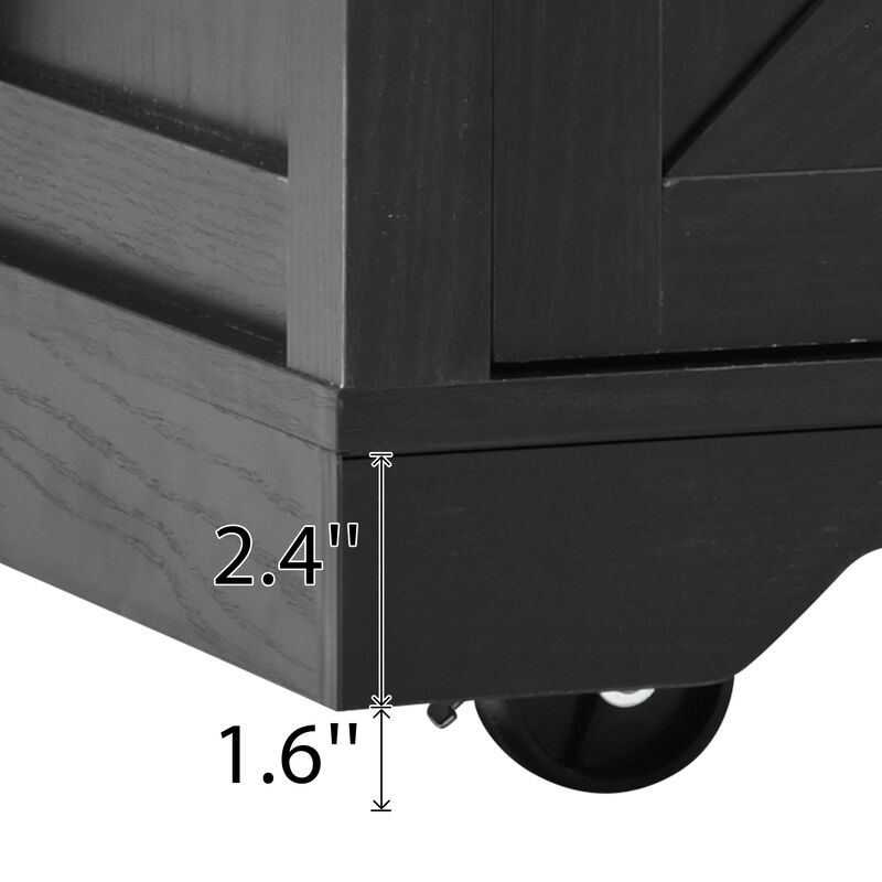 Merax Farmhouse Kitchen Island with Power Outlet