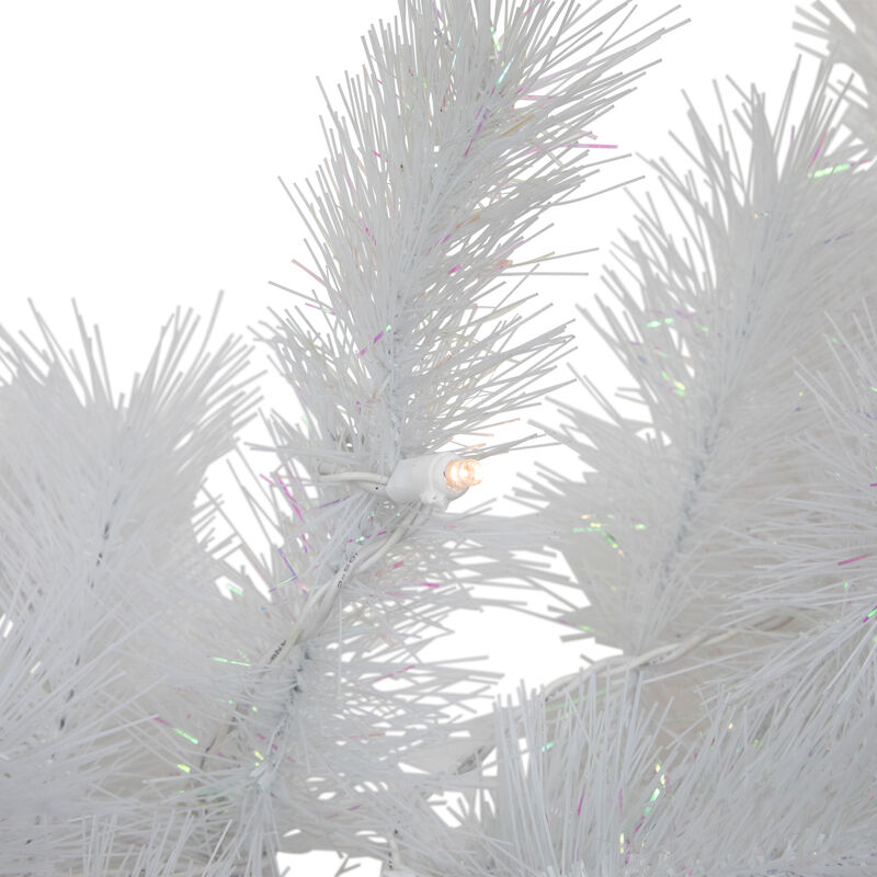 9' x 14" Pre-Lit White Alaskan Pine Artificial Christmas Garland  Warm White LED Lights image number 5
