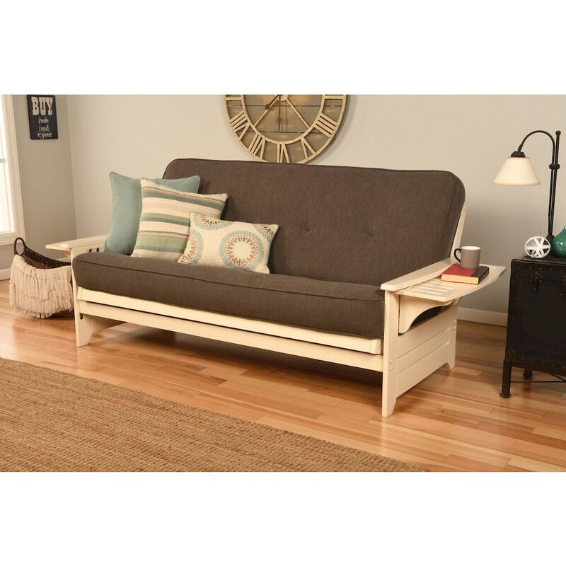 Phoenix Frame in Antique White Finish includes Suede Peat Mattress image number 2