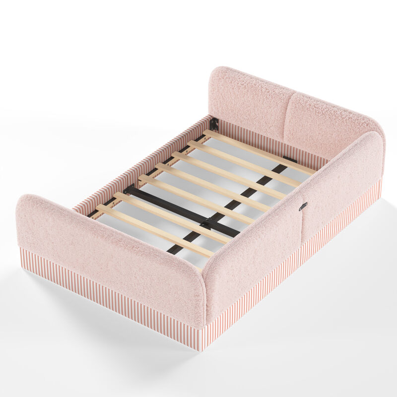 Hemzas Teddy Boucl&eacute; Upholstered Kids Daybed Frame image number 5