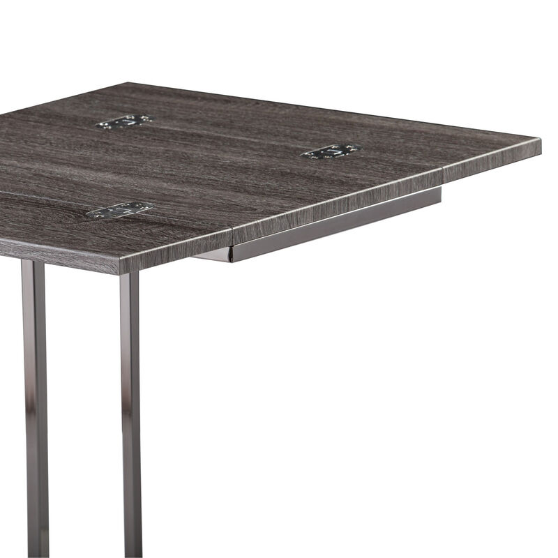 Expandable Rectangular End Table with Adjustable Surface, Ideal for Small Spaces