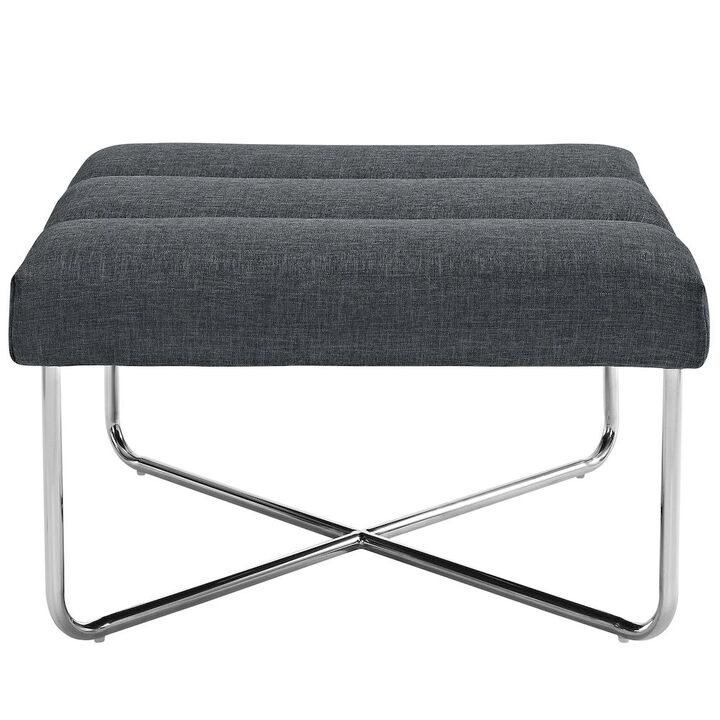 Modway Reach Modern Upholstered Fabric Ottoman in Gray