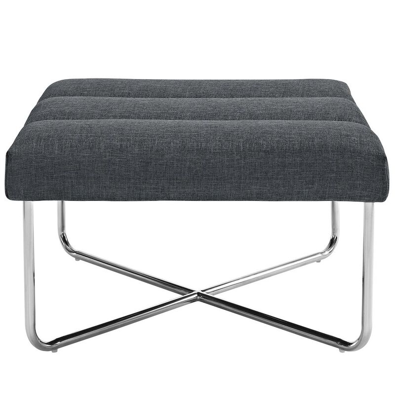 Modway Reach Modern Upholstered Fabric Ottoman in Gray image number 1
