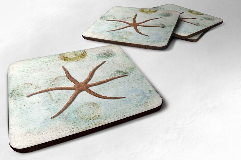 Caroline's Treasures SB3048FC Starfish Foam Coasters (Set of 4), 3.5 H x 3.5 W, Multicolor image number 0