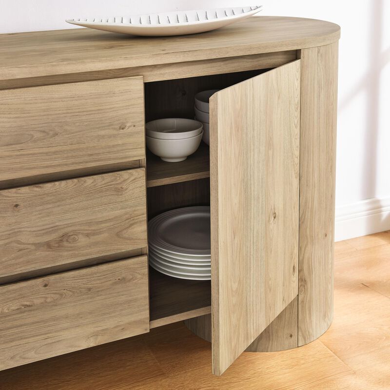 Duval 71" Rounded Sideboard Storage Cabinet image number 5