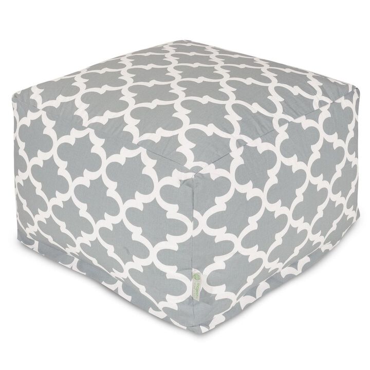 Majestic Home Goods Ottoman Pouf Trellis Gray