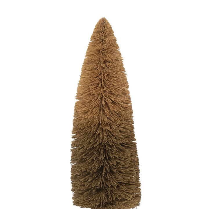 Sisal Bottle Brush Tree with Wood Base, Moss Green