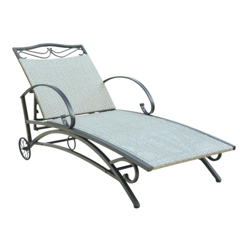 Valencia Resin Wicker/ Steel Multi-position Chaise Lounge, Grey