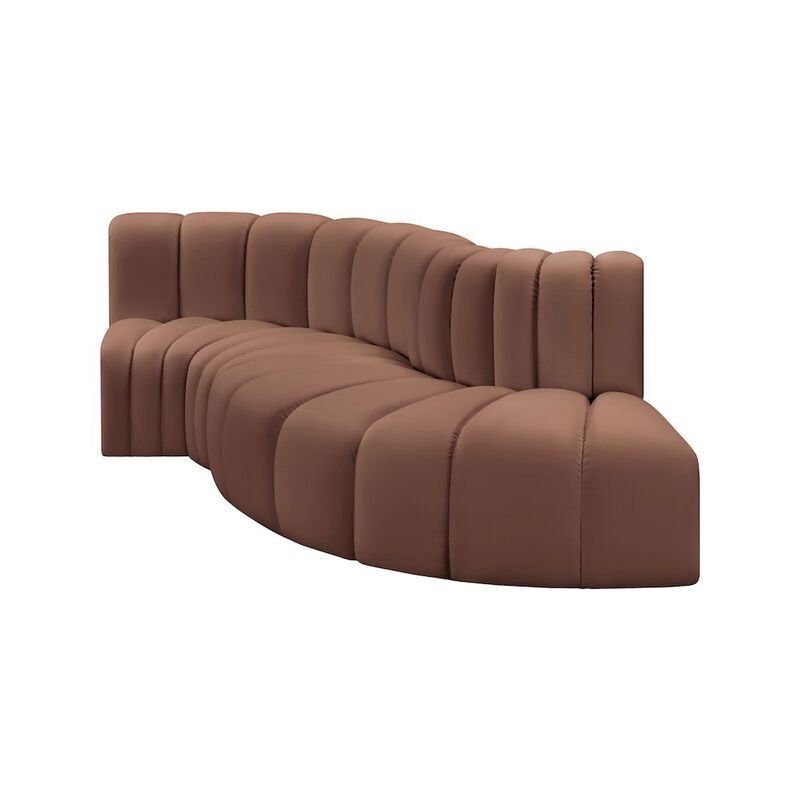 Meridian Furniture Arc Cognac Vegan Leather Modular Sofa