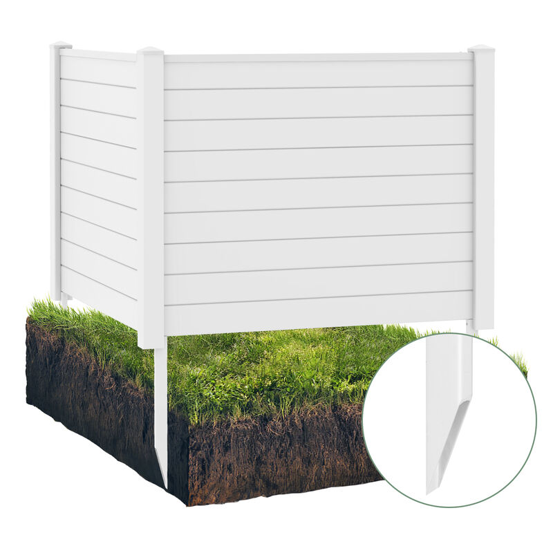 Outdoor PVC Privacy Screens Fence Panels with 20 Inch Long Stakes