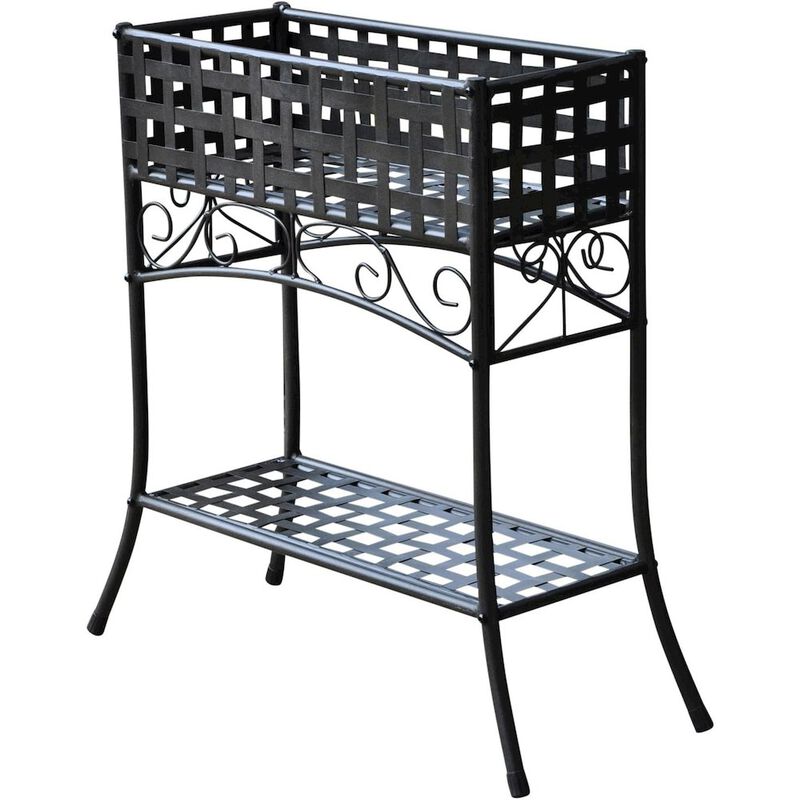 International Caravan Mandalay Iron Rectangular Plant Stand