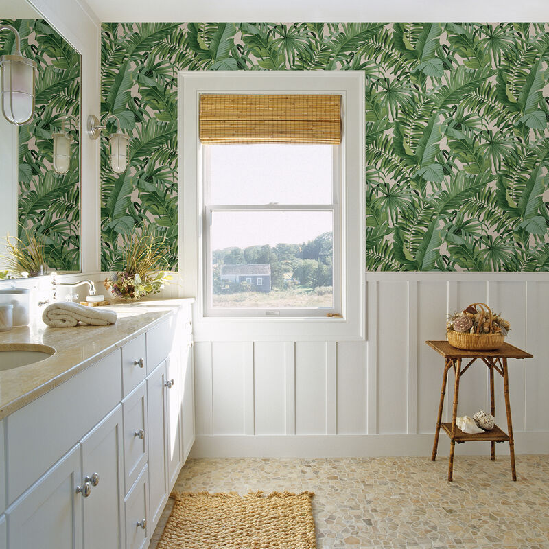 Alfresco Green Tropical Palm Wallpaper image number 2