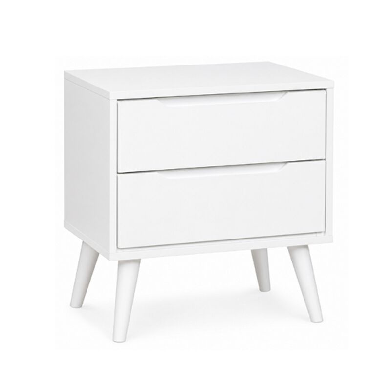 3pc King Bedroom Set, White Wood, 2 Nightstands image number 3