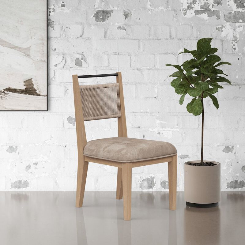 I Home Furnishings Elements Rope Back Chair - In Toffee Finish