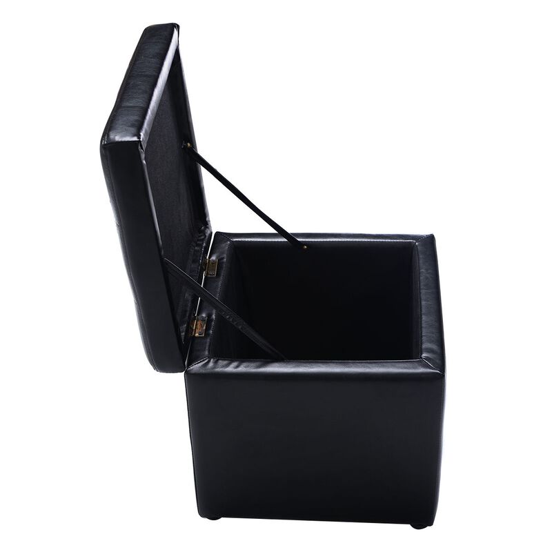 Foldable Cube Ottoman Pouffe Storage Seat
