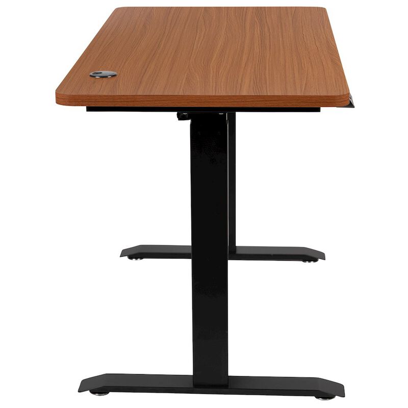 Flash Furniture Electric Height Standing Desk - Table Top 48" Wide - 24" Deep (Mahogany) image number 4