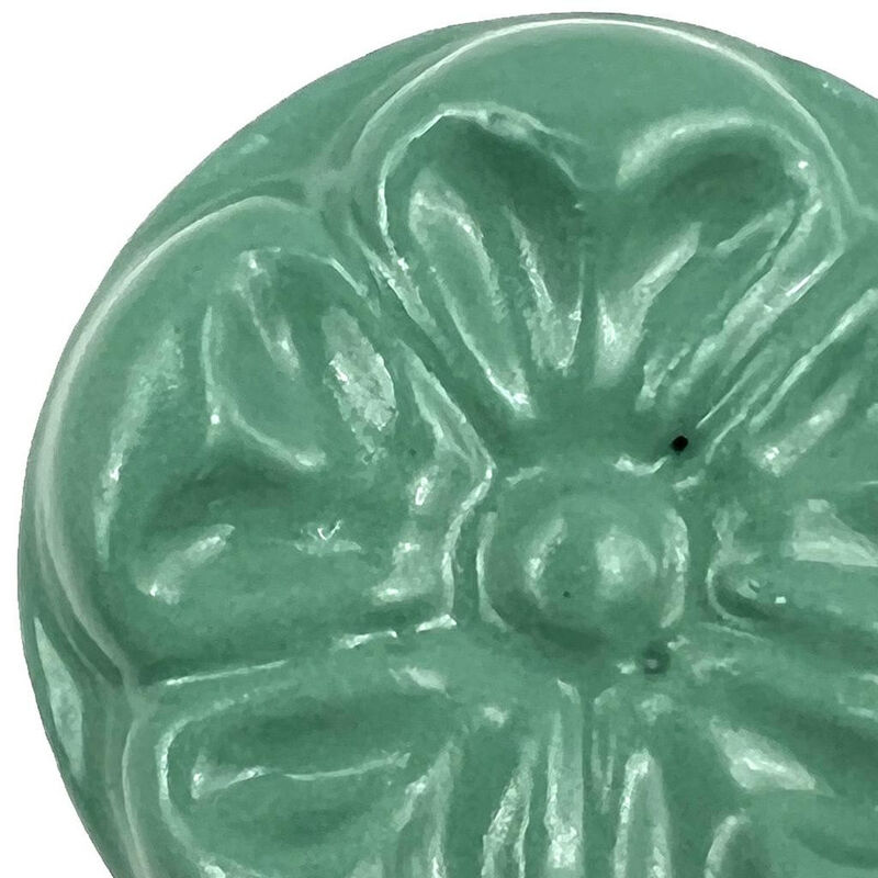 HomeRoots Set of Six Green Mushroom Knob Floral Ceramic Drawer Pull Knobs image number 4