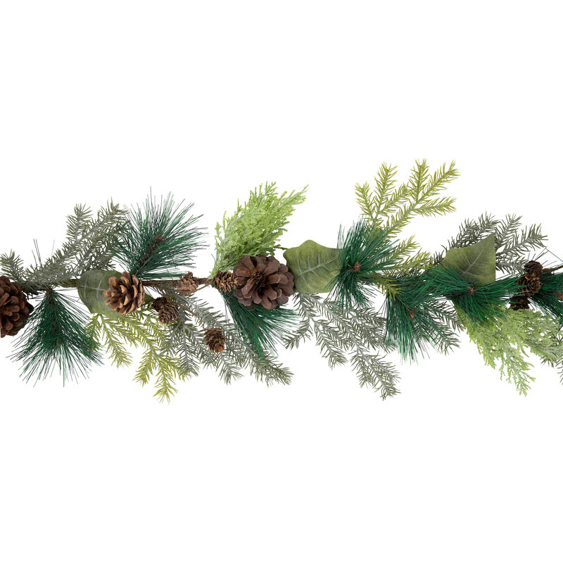 5' Pine Cone and Cedar Artificial Christmas Garland  Unlit