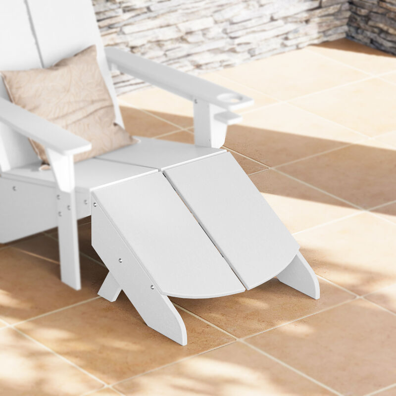 WestinTrends Modern HDPE Plastic Folding Patio Adirondack Ottoman