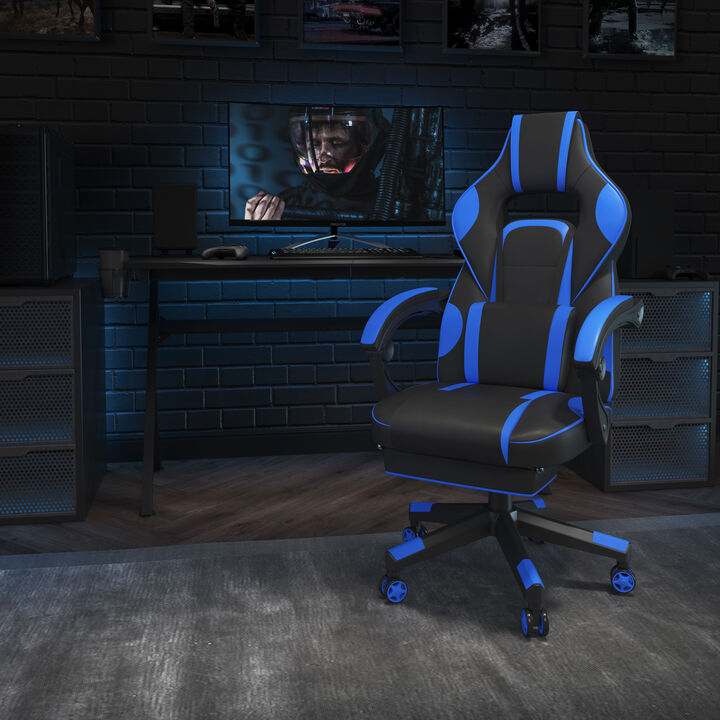 X40 Gaming Chair Racing Ergonomic Computer Chair with Fully Reclining Back/Arms, Slide-Out Footrest, Massaging Lumbar - /