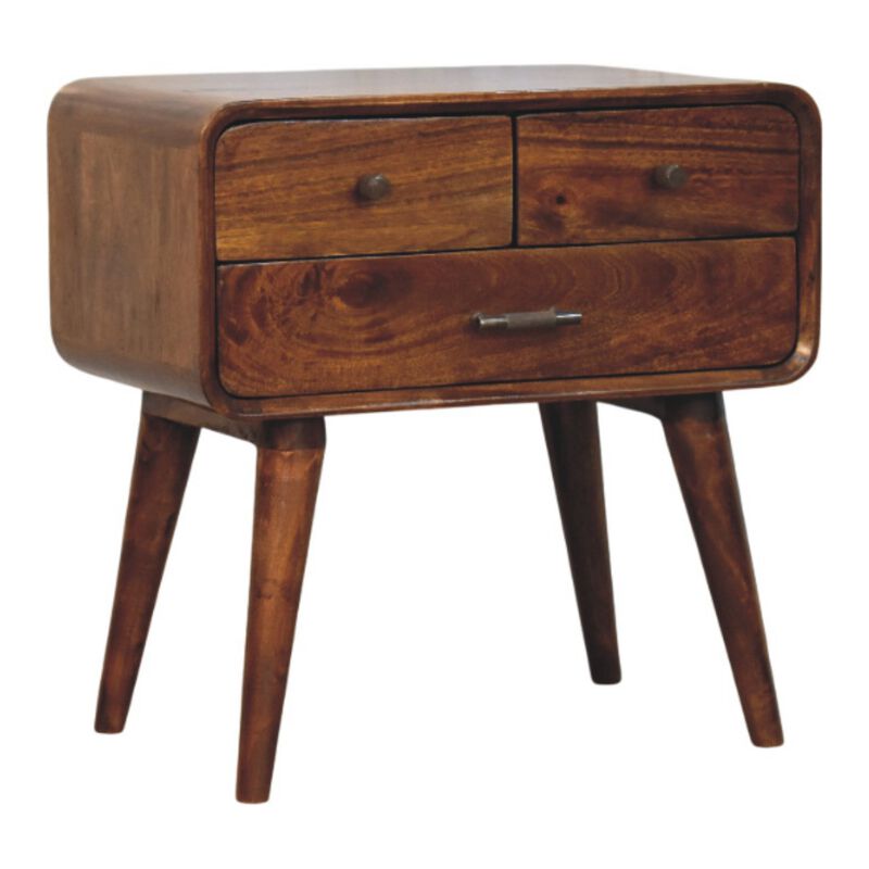 Artisan Furniture Solid Wood Avora 3-Drawer Chestnut Nightstand