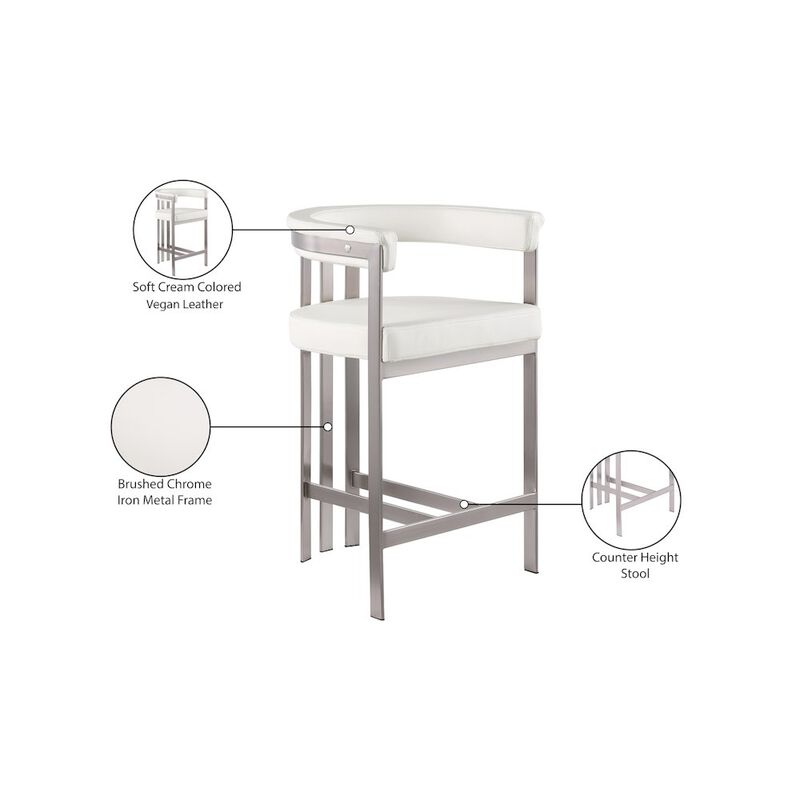 Meridian Furniture Marcello Velvet Counter Stool, Set of 2