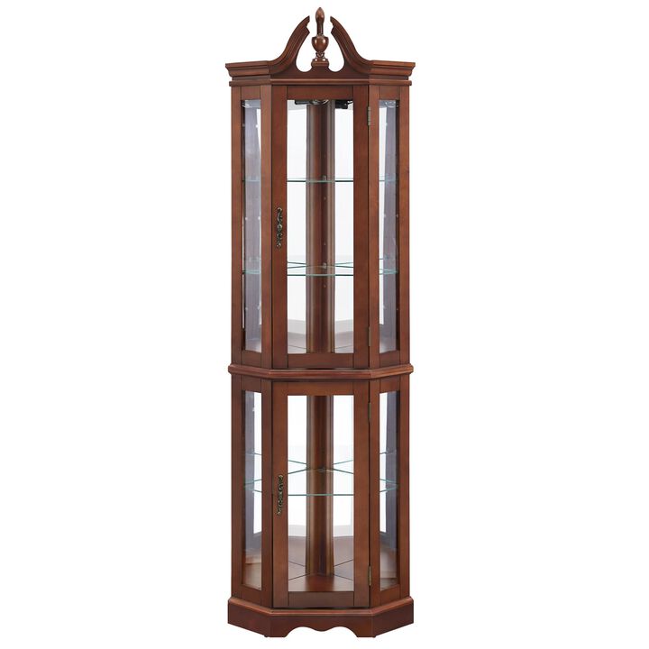 Siphup Corner Curio Cabinet with Lights