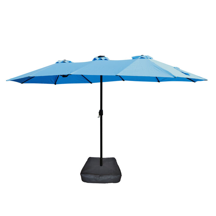 Double-Sided Rectangular Outdoor Twin Patio Umbrella