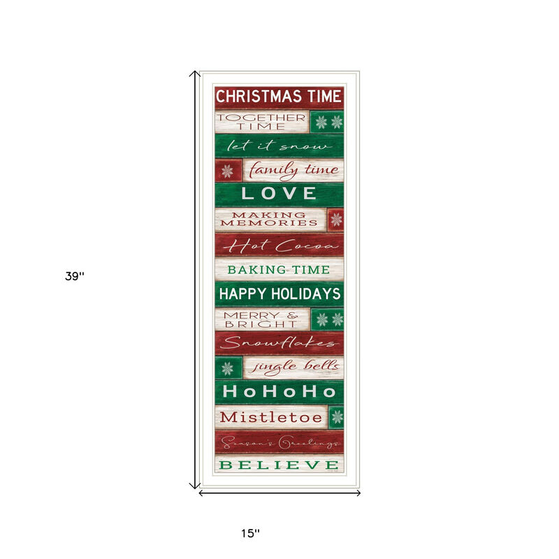 HomeRoots Christmas Time White Framed Wall Art image number 3