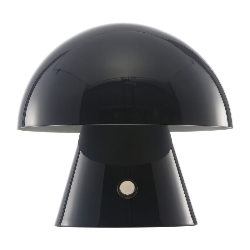 Porcini Contemporary Bohemian Rechargeablecordless Iron Integrated LED Mushroom Table Lamp