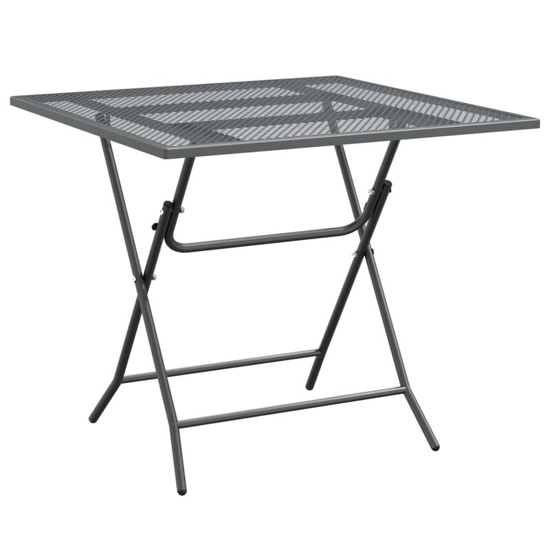 5pc Outdoor Patio Dining Table and Chairs Set, Mesh Gray Metal Frame - Benzara