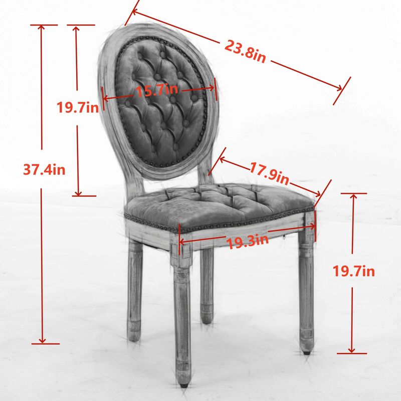 Streamdale Antique French Style Wood Frame Dining Chairs Set image number 6