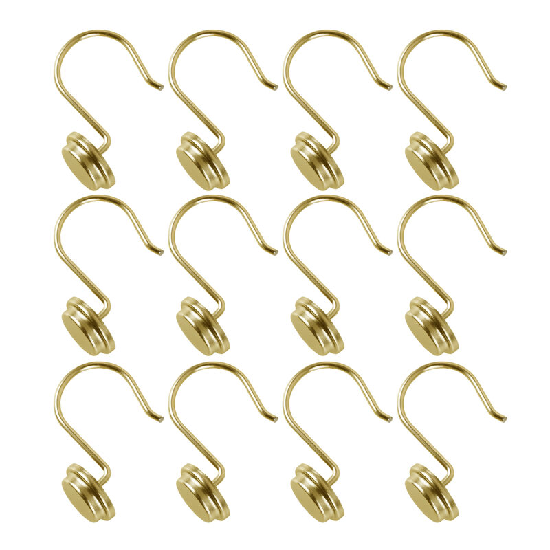 Metal Shower Curtain Hooks, Set of 12 image number 3