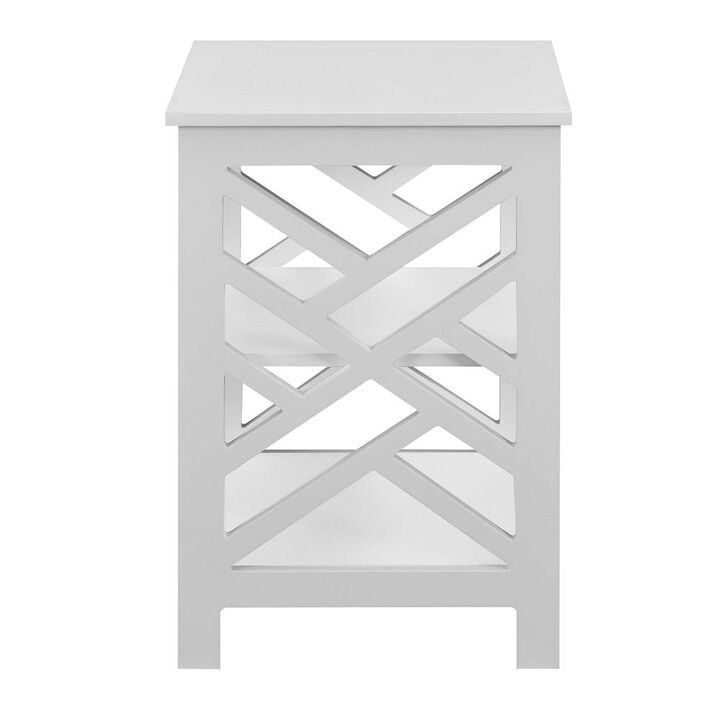 Convenience Concepts Titan End Table with Shelves, White