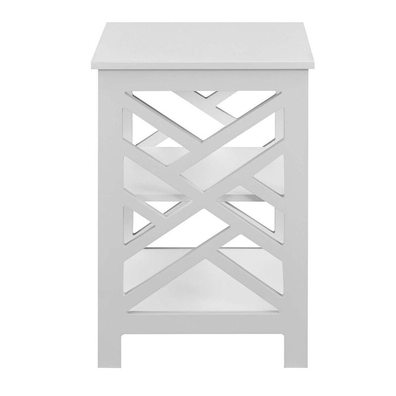 Convenience Concepts Titan End Table with Shelves, White