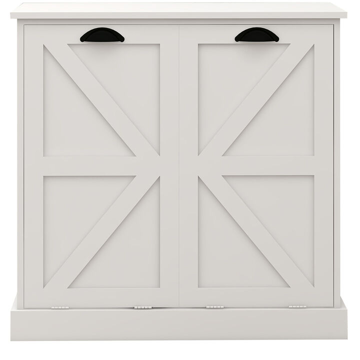 31.49 in. W x 13.77 in. D x 30.7 in. H White Linen Cabinet with 2 Doors