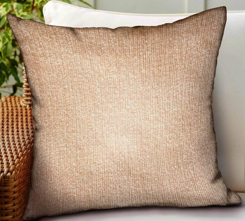 Plutus Brands Lush Sepia Off White Solid Luxury Outdoor/Indoor Throw Pillow image number 1