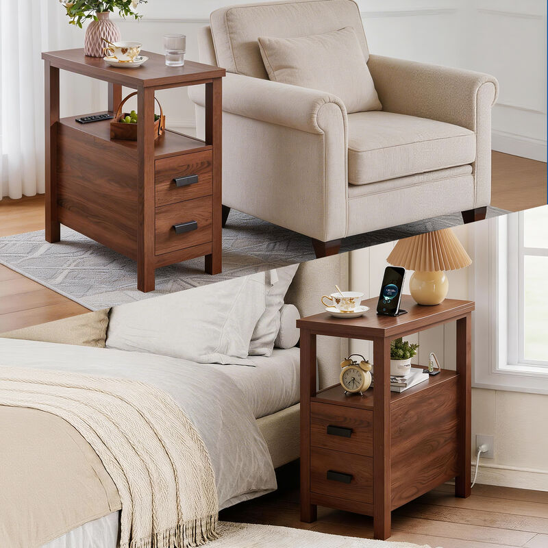 Pokreb Compact Rustic Nightstand image number 8