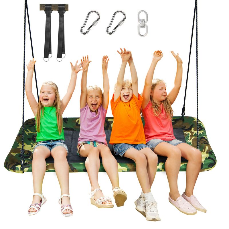 Outdoor Platform Swing Seat &ndash; Tree Hanging with 2 Strong Straps for Safety