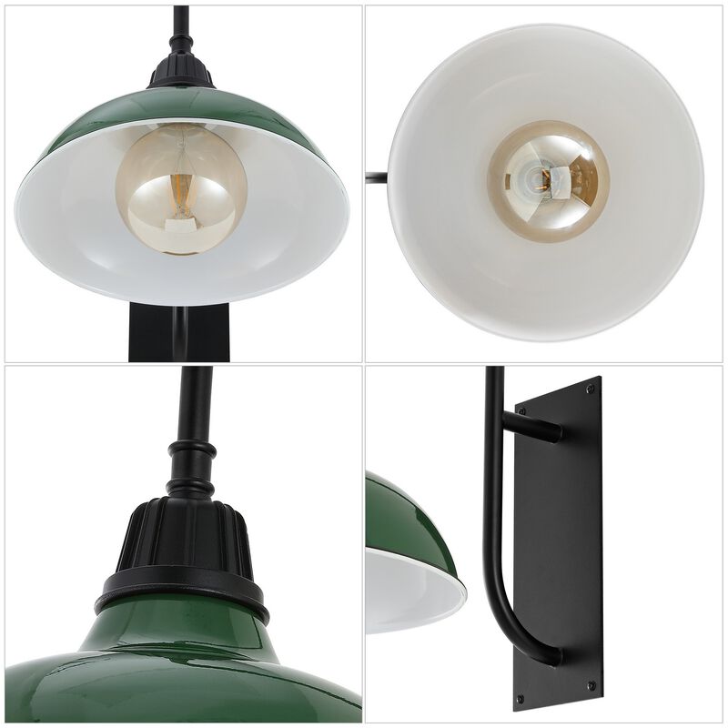 Stanley Farmhouse Industrial Indoor/Outdoor Iron LED Gooseneck Arm Outdoor Sconce