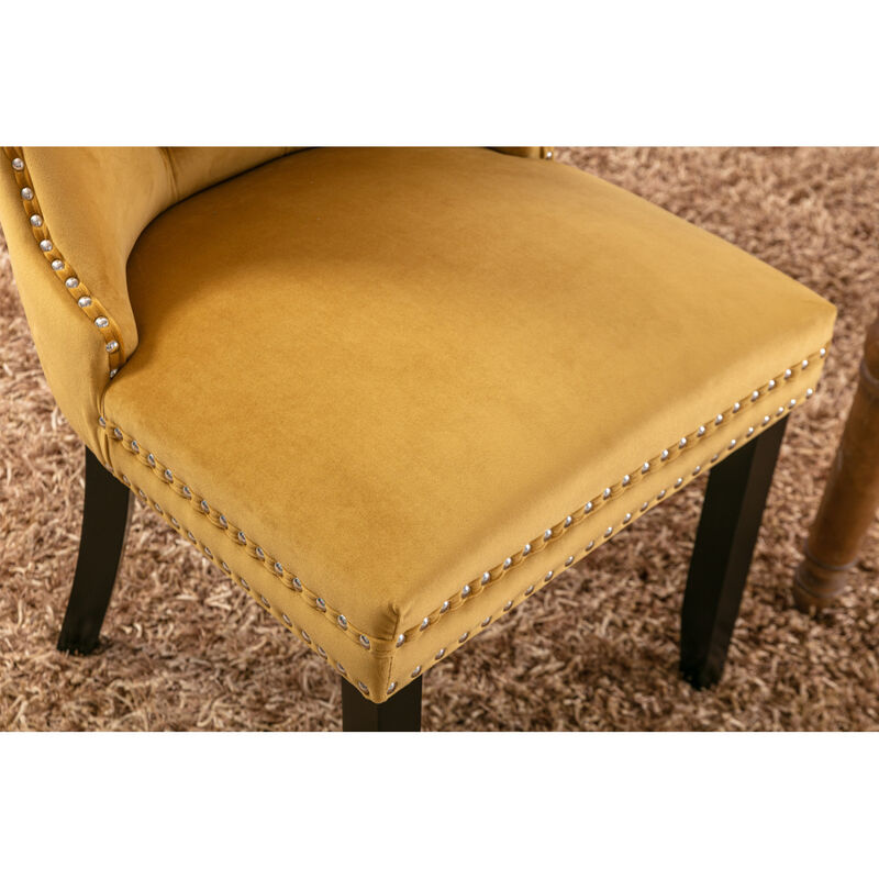 Streamdale Contemporary Gold Velvet Dining Chairs, Set of 2 image number 7
