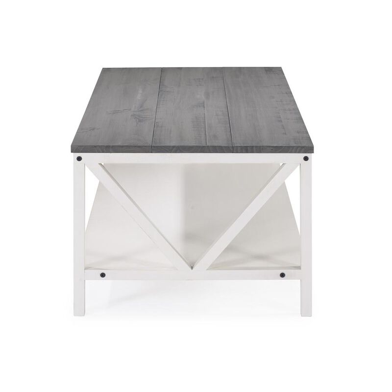 Belen Kox Farmhouse Style Two-Tone Coffee Table - Grey/White Wash, Belen Kox