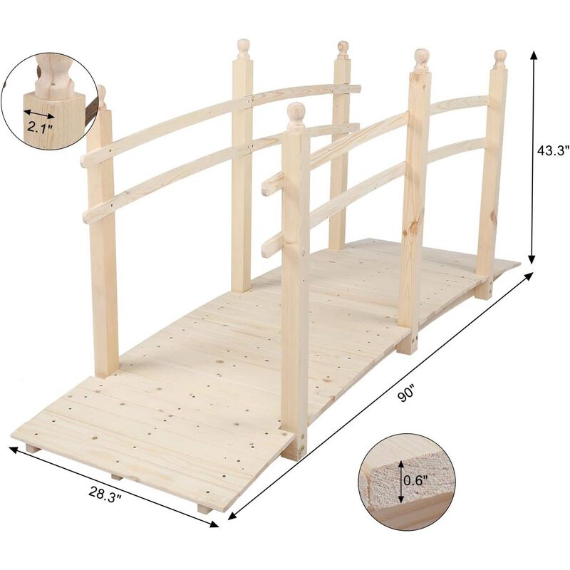 Outdoor Garden Bridge for Creating a Scenic Pathway and Adding Elegance to Your Garden or Landscape image number 4