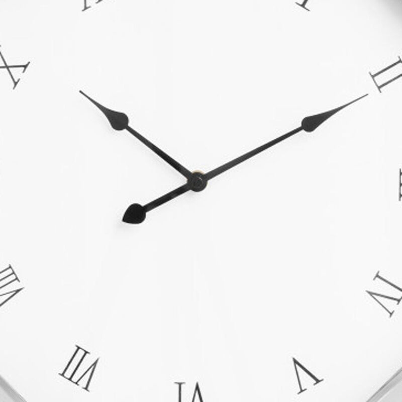 HomeRoots 26" Silver Mirrored Glass Silent Analog Geometric Wall Clock image number 2