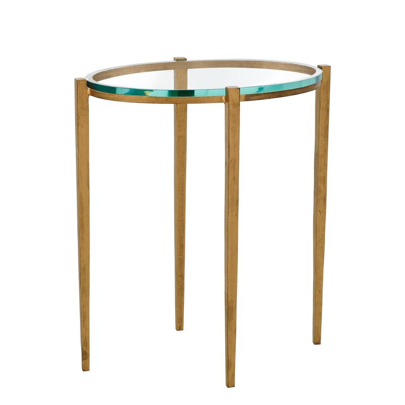 Petite Oval Accent Table- Gold