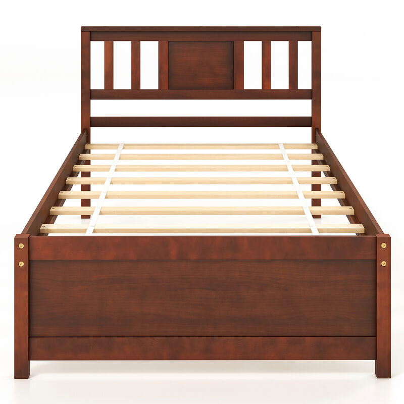 Wooden Platform Bed with Headboard and Slat Support, Sturdy Frame for a Comfortable and Stylish Bedroom