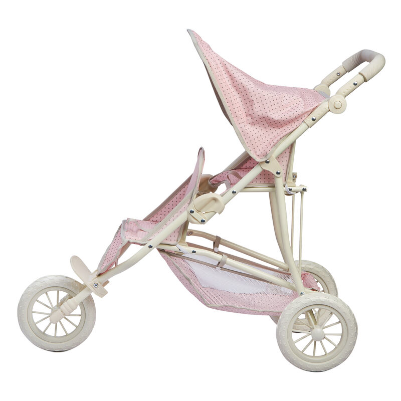 Olivia's Little World Polka Dot Princess Baby Doll Twin Jogging Stroller, Pink image number 3